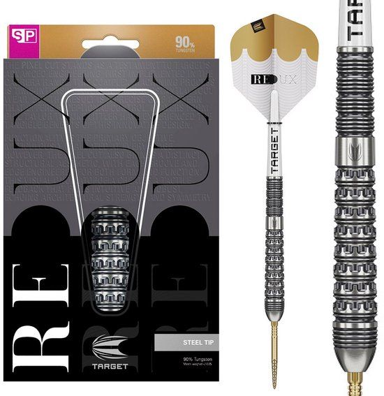 Target Redux 03 Swiss Point 90% - 24g Steel Tip Darts - Black/Silver - 3 Pack