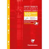 Clairefontaine 4729Cpack Pak met 10 Sets Geperforeerde Dubbele Bladen voor Slechtzienden - A4 21x29,7 cm - 96 Pagina’s Zwarte Grote Ruitjes 2,5 mm Vergroot 10/10 90 g
