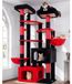 Arbre à chat XXL Poteau griffoir grand chat - 189 cm - Noir et rouge