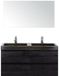 BES LED Maxx XL Badmeubelset 120 cm - Black Oak - Wastafel Lucca Dubbel 2 Kraangaten met Spiegel