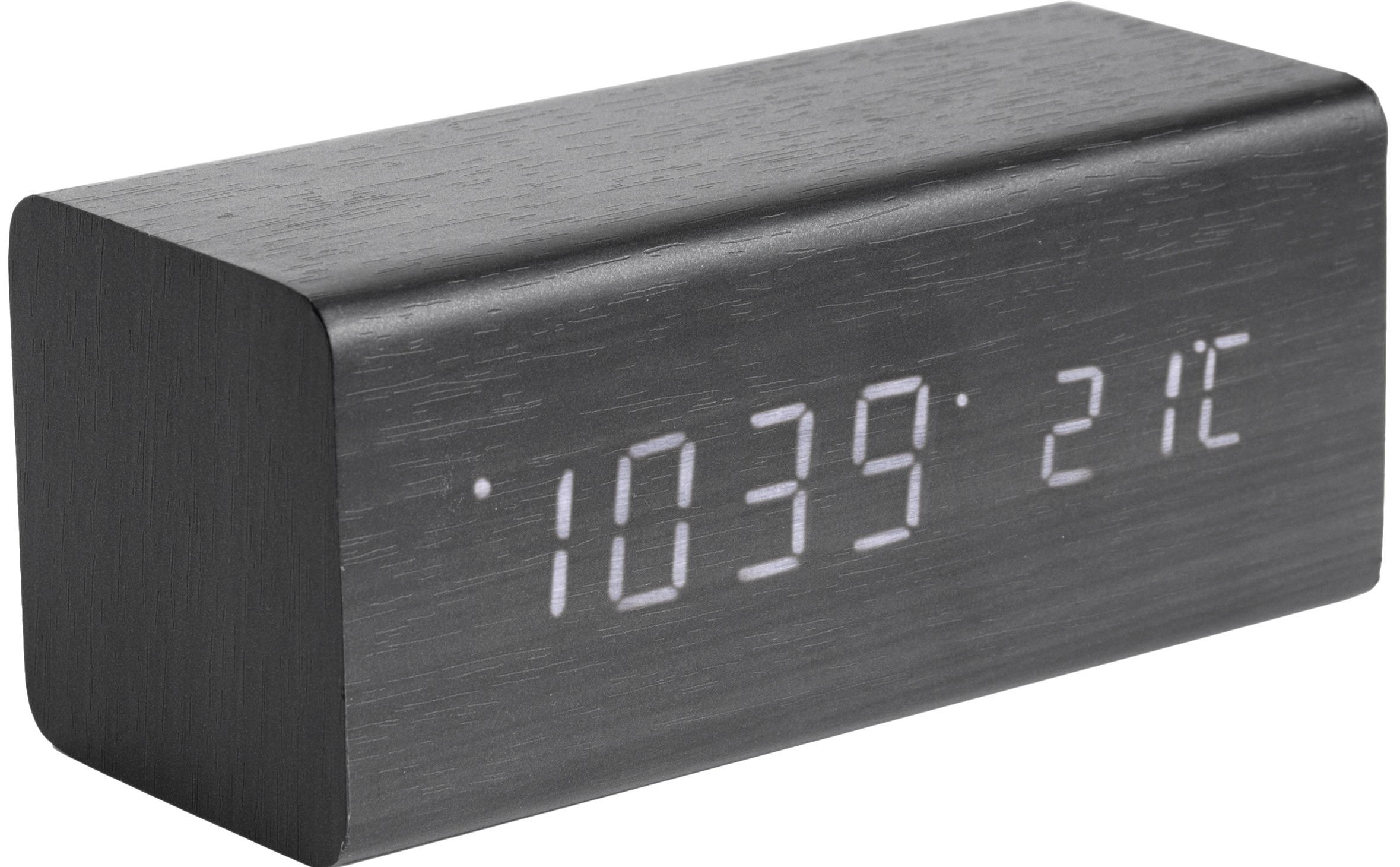 Karlsson Alarm clock Block black veneer