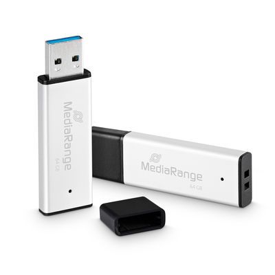 MediaRange MR1901 USB-stick - 64GB - Zwart/Zilver