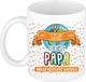 Bellatio Decorations Naam mok papa Sander - wit - keramiek - 300 ml - Vaderdag cadeau