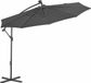 vidaXL Parasol suspendu avec éclairage LED, mât en acier, 300 cm, anthracite