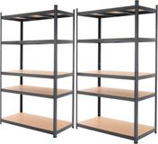 ECD Germany Set van 2 werkplaatsplanken 200x100x60 cm antraciet metaal