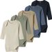 NAME IT NBNBODY 5P LS SOLID RIB NOOS Baby Bodies Unisex Lange mouw Katoen Effen China Blue (Set van 5)