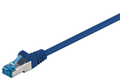 Goobay CAT patchkabel, ethernetkabel, dubbel afgeschermd, S-FTP, halogeenvrij, koper, RJ-45, vergulde contacten, div. Lengtes en kleuren, 2m, blauw, 1