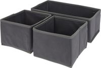 Merkloos / Sans marque Kast Kast opberg/opruim manden 3-delig donkergrijs 28 x 14 x 11 cm - Opbergen/opruimen