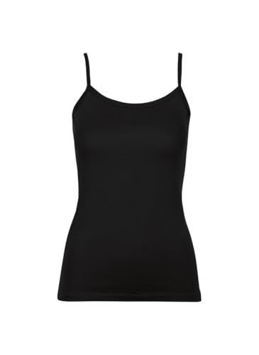 Trigema Dames spaghettibandjes shirt - Zwart - XXL
