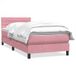 Lit Simple Lit Adulte Sommier À Lattes De Lit Avec Matelas Rose 80x220 Cm Velours