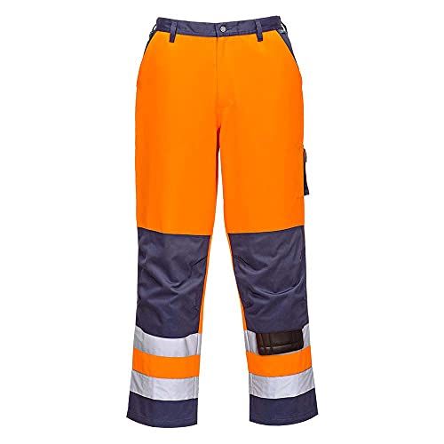 Portwest TX51ONRXXXL Lyon Hi-Vis Trousers, 3X-Large, Orange/Navy