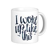Endingfo I Woke Up Like deze handgeschreven grappige citaat Classic wit koffiemok