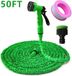 Tuyau d'arrosage extensible sans marque, kit de tuyau, nettoyeur haute pression pour station de lavage de voiture, tuyau d'arrosage, vert (15 mètres)