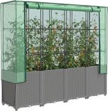 Maison Exclusive - Potager surélevé avec serre intégrée aspect rotin 160x40x153 cm