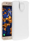 mumbi Echt leren hoesje compatibel met Samsung Galaxy J5 2017 hoes leer tas case wallet, wit