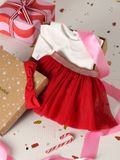 Vertbaudet Babyset voor babymeisjes, t-shirt, rok, heupband, kerstcadeauset