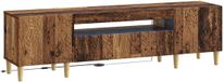 vidaXL LED tv-meubel DELFT 153 x 35 x 43 cm Oud hout Bewerkt hout
