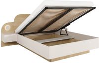Vente-unique Lit avec rangement bois beige 160 x 200 cm