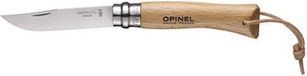 Opinel zakmes trekking - rvs / inox + hout - naturel, lederen koord no. 7
