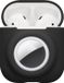kwmobile Oordopjes Case Geschikt voor Apple Airpods 1 & 2 Hoesje - Oortjes Cover met AirTag Houder - In-ear Koptelefoon Hoes - Silicone in Zwart