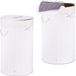 Merkloos / Sans marque Relaxdays 2x wasmand bamboe - wasbox met deksel - 70 liter - rond - 65 x 41 cm - wit