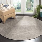 Safavieh BRD256A-3R gevlochten collectie Ivory and Steel Grey Round Area Rug Casual 4' Diameter Ivoorkleur/beige