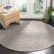 Safavieh BRD256A-3R gevlochten collectie Ivory and Steel Grey Round Area Rug Casual 4' Diameter Ivoorkleur/beige