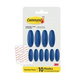 Command Arctic Freeze Color Designer Haken - 10 Wandhaken (4 Groot, 6 Medium) en 16 Zelfklevende Strips