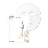 Face D Pure Lift gezichtsmasker van stof, anti-rimpel en verstevigende werking, met elastine, collageen en melkzuur, lifting-effect, toniciteit en stevigheid, ook voor de gevoelige huid