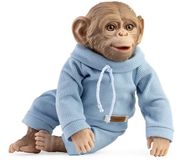 Muñecas Guca Apenbaby Reborn Stoffen Lichaam 32 cm Bleu Enfants