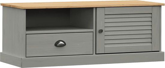 vidaXL Tv-meubel VIGO 106x40x40 cm massief grenenhout grijs
