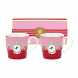 Pip Studio Mok Large Love Birds Medallion Rood-Roze (Set van 2)