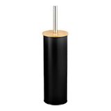 Amig Naturline Toiletborstelhouder - Ø95 x 38 cm - Staal en bamboe - Zwart