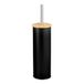 Amig Naturline Toiletborstelhouder - Ø95 x 38 cm - Staal en bamboe - Zwart