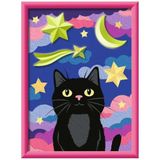 Ravensburger - CreArt Series D - Kat met krijt 3D | Schilderset voor kinderen | Maat 25 x 18,30 | Spelletjes voor meisjes van 9 jaar | Paint By Numbers | Cadeautips | Cadeau voor 9-jarige jongen
