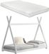 en.casa Lit enfant - Tipi avec sommier et matelas 90x200cm - blanc