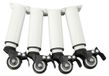 Set de 4 pieds de meubles réglables avec roulettes - Roulettes pour meubles, 18–24 cm - Rotation à 360° - Roulettes à roulement silencieux - Roulettes universelles pour meubles