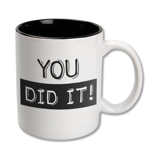 Paper Dreams Black&White Mugs - You did it-White