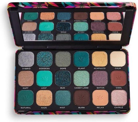 Makeup Revolution Forever Flawless Chilled Eyeshadow Palette - 18 Colors - Green
