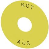 Siemens 3SU1900-0BB31-0AS0 3SU19000BB310AS0 Onderlegring Rond (Ø x h) 75 mm x 2 mm NOT-AUS Geel, Zwart 10 stuk(s) Piece