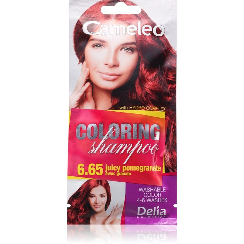 Delia Cosmetics Cameleo Pomegranate Coloring Shampoo Quick and Easy Color Refreshing Washable Coloring Tone In Tone 40ml 6.65 Juicy Pomegranate