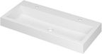 Wastafel INK Momento Wastafel Polystone met 2 Kraangaten - 1000x450x90 mm - Mat Wit