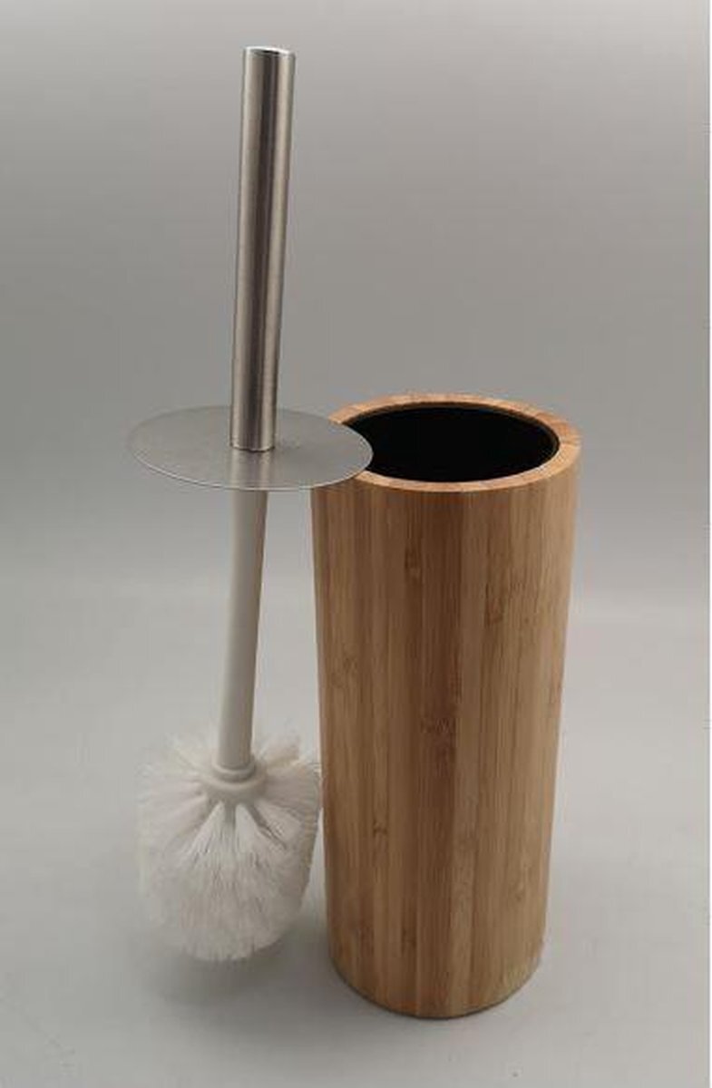 Items Toiletborstel bruin met houder van bamboe 37 cm - Wc-borstels