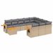 vidaXL Ensemble de jardin 11 pièces avec coussins, polyrattan, beige