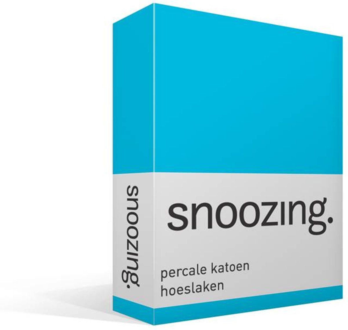 Snoozing percale katoen hoeslaken - Lits-jumeaux (160x210 cm) - blauw