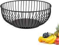 Westmark Draadmand Lumos Small – Stijlvolle Fruitschaal & Broodmand – Decoratieve Metalen Mand voor Fruit, Groenten, Brood & Broodjes – Zwart, 20 cm