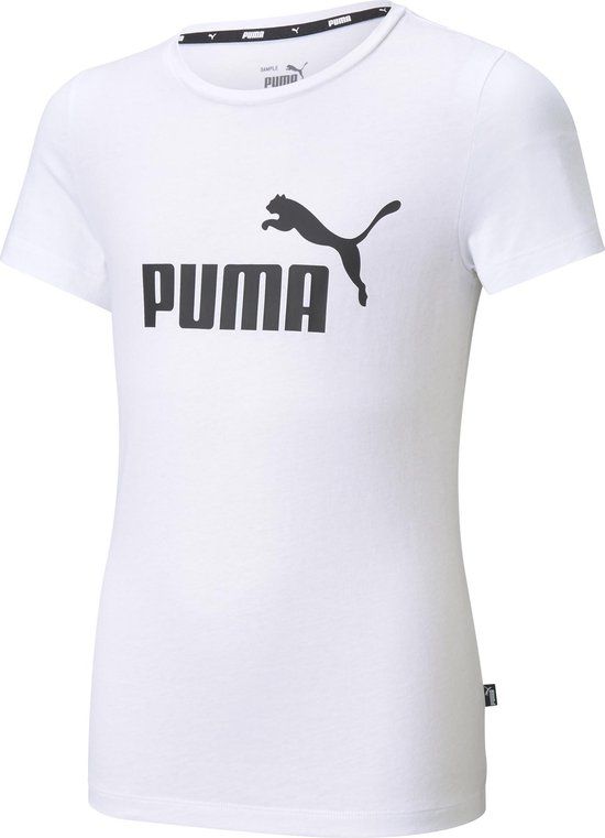 PUMA ESS Logo Tee Girls T-shirt - White - Size 164