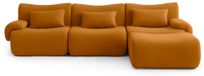 MILYsofa Canapé modulable, 3 places avec méridienne, tissu bouclé, housses de coussin amovibles (cannelle, 3 places avec méridienne)