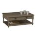 Beaux Meubles Pas Chers - Table Basse Taupe 2 Tiroirs Va-et-vient - Marron