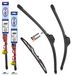 alca® Jeu de balais d'essuie-glace complet pour HUMMER H2 09.2004 - 12.2009, balais plats U-FLAT, design plat, avant et arrière, pour bras en crochet, revêtement nanographique